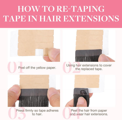 Balayage tape hair extensions 14 inch warm tones