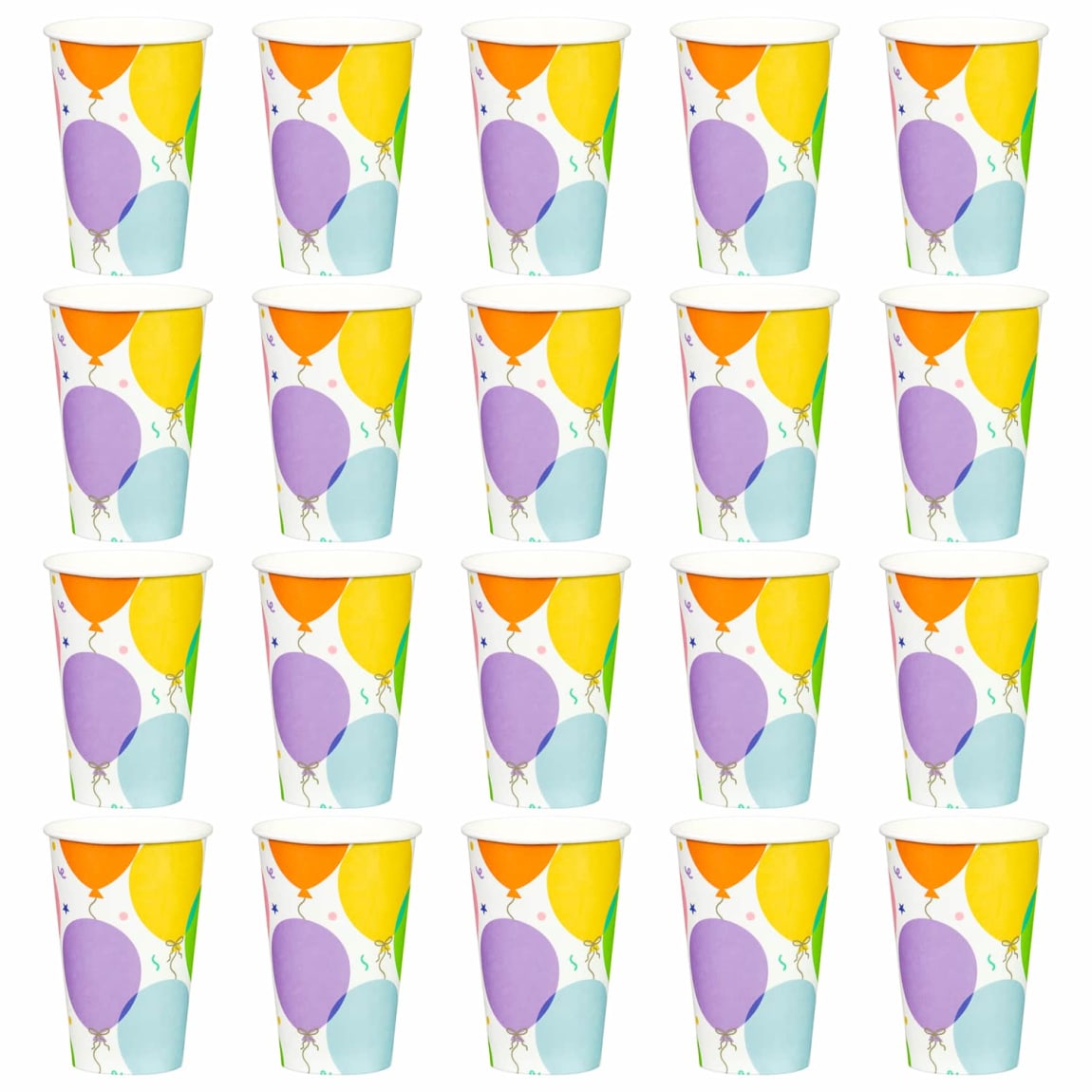 20 pack balloon-themed party paper cups