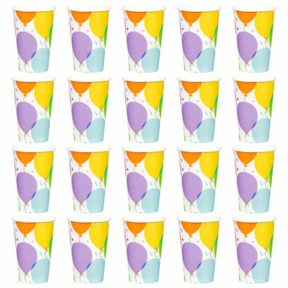 20 pack balloon-themed party paper cups