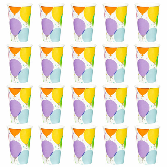 20 pack balloon-themed party paper cups