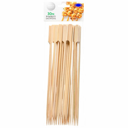 Bamboo skewers 30 pack for BBQs and parties
