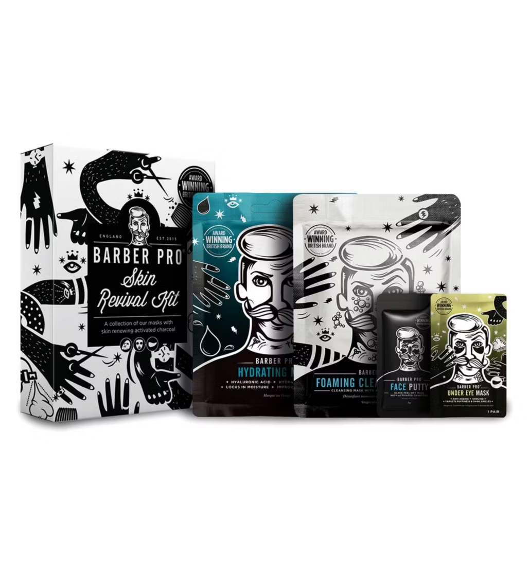 Barber Pro Skin Revival 4 step men’s mask kit