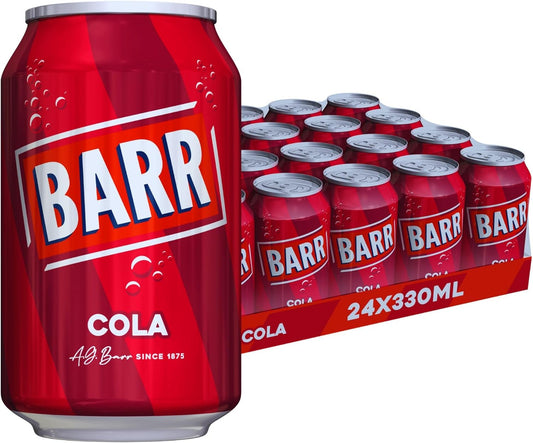 BARR Classic Cola, Low Sugar Fizzy Drink, 24 x 330ml Cans