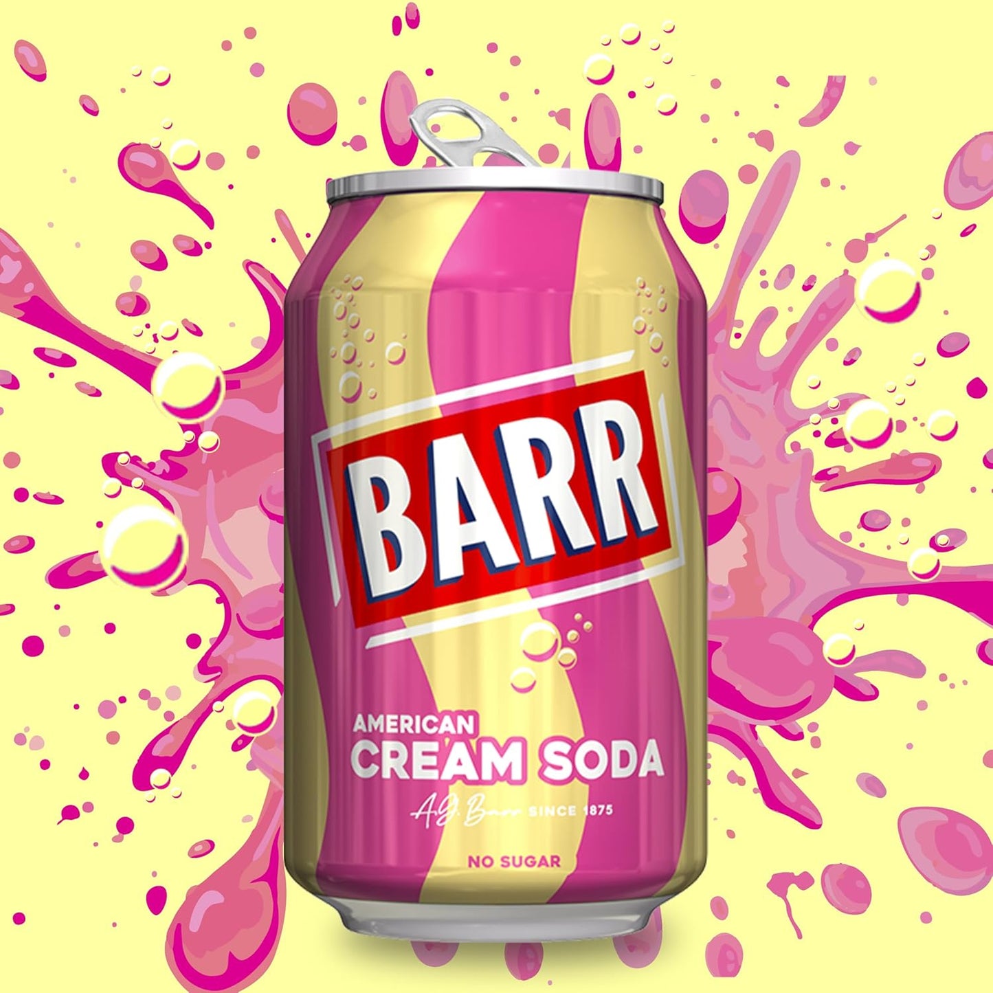 Single can of BARR American Cream Soda Zero Sugar