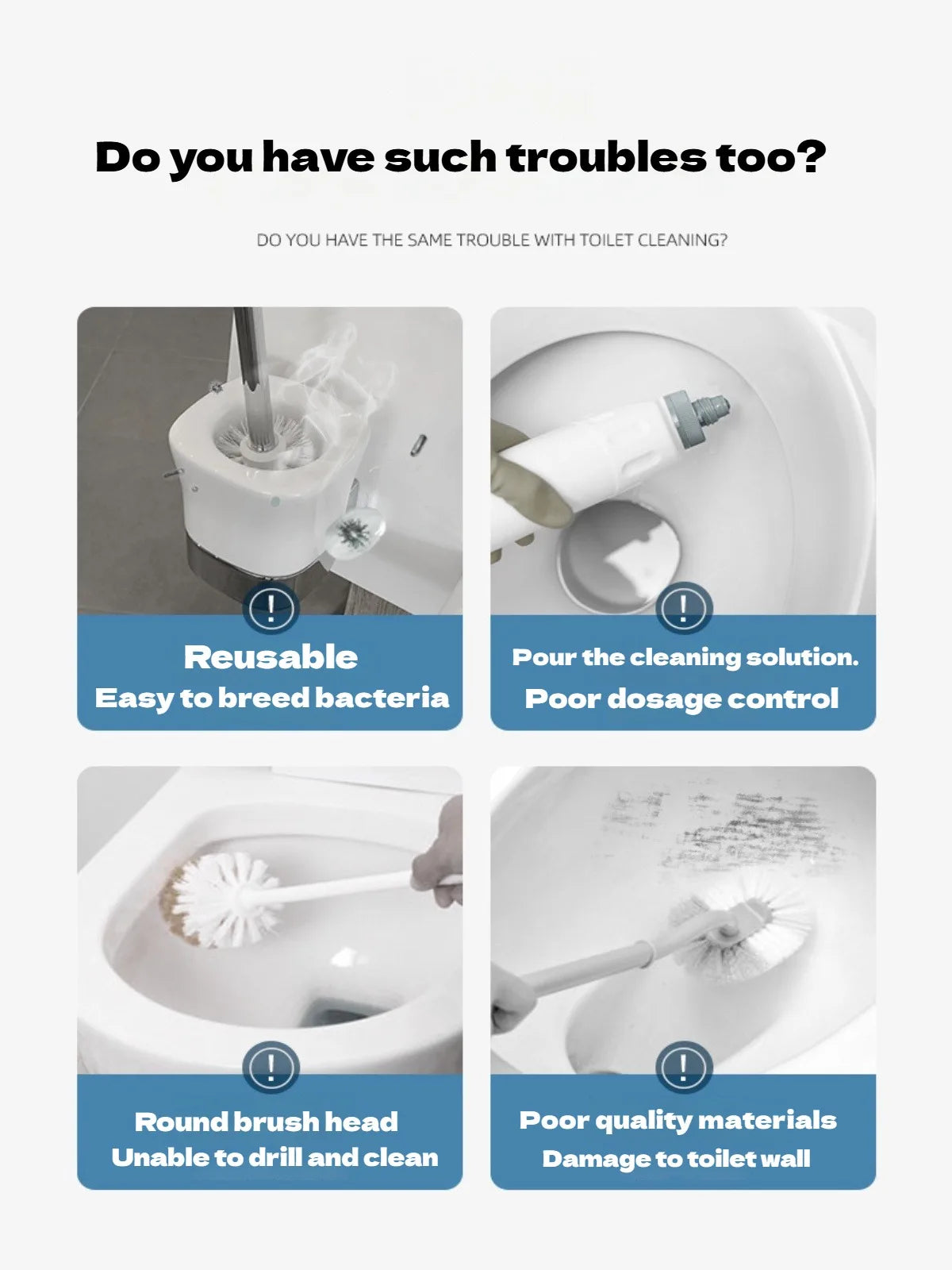 Wall mounted bathroom cleaning accessory