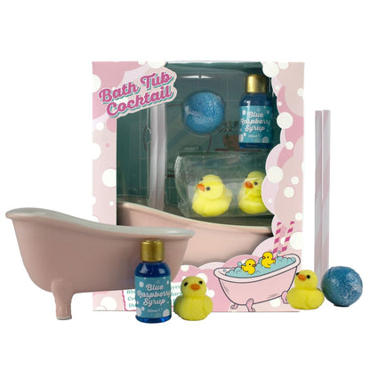 Bathtub Cocktail Syrup Gift Set with blue raspberry syrup and cocktail bomb
