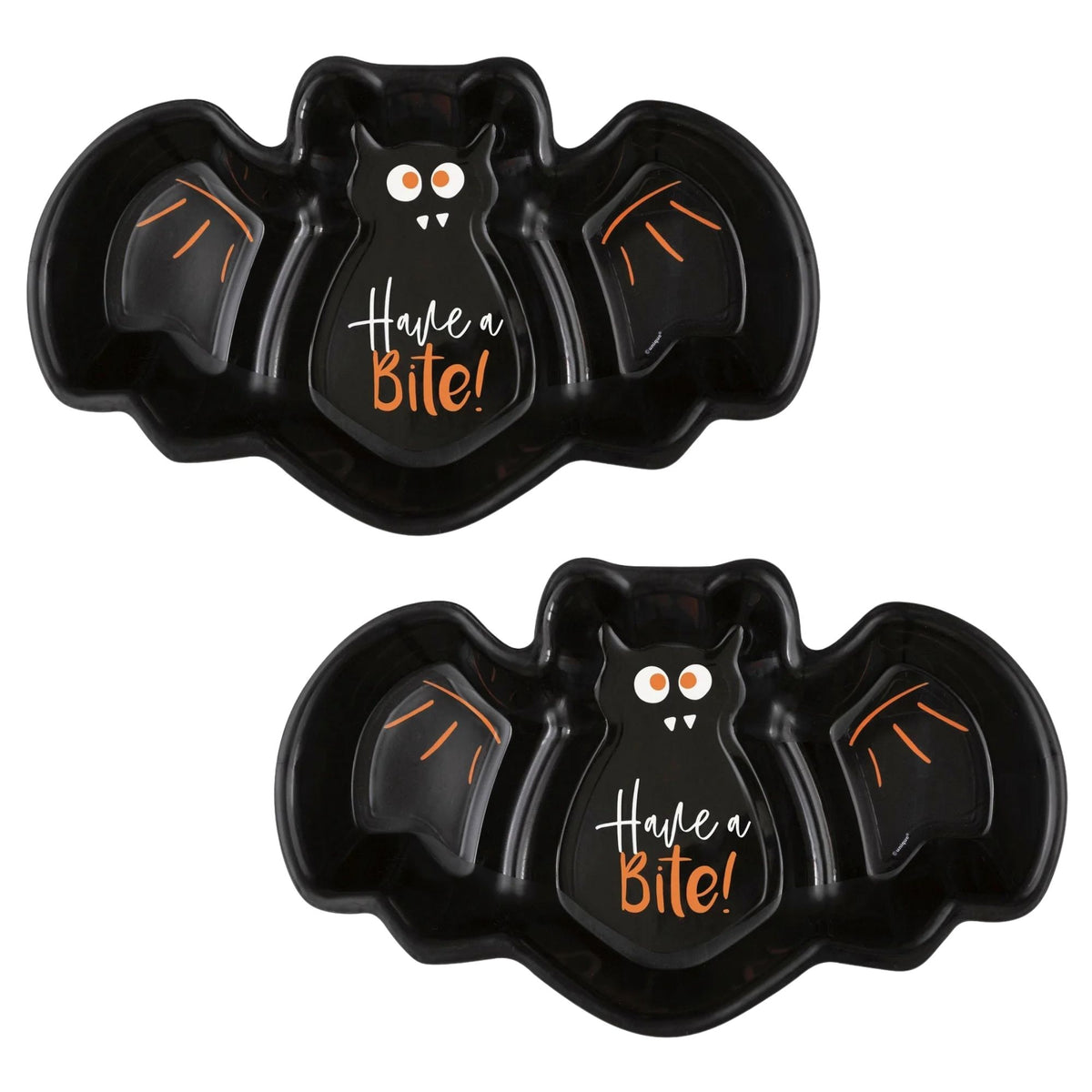 Bat-shaped plastic serving tray for Halloween parties