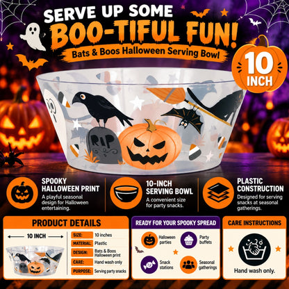 Halloween snack bowl with Bats & Boos themed design