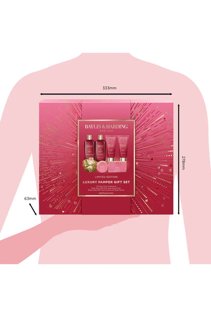Full head-to-toe pampering with Baylis & Harding Midnight Cherry luxury bath essentials