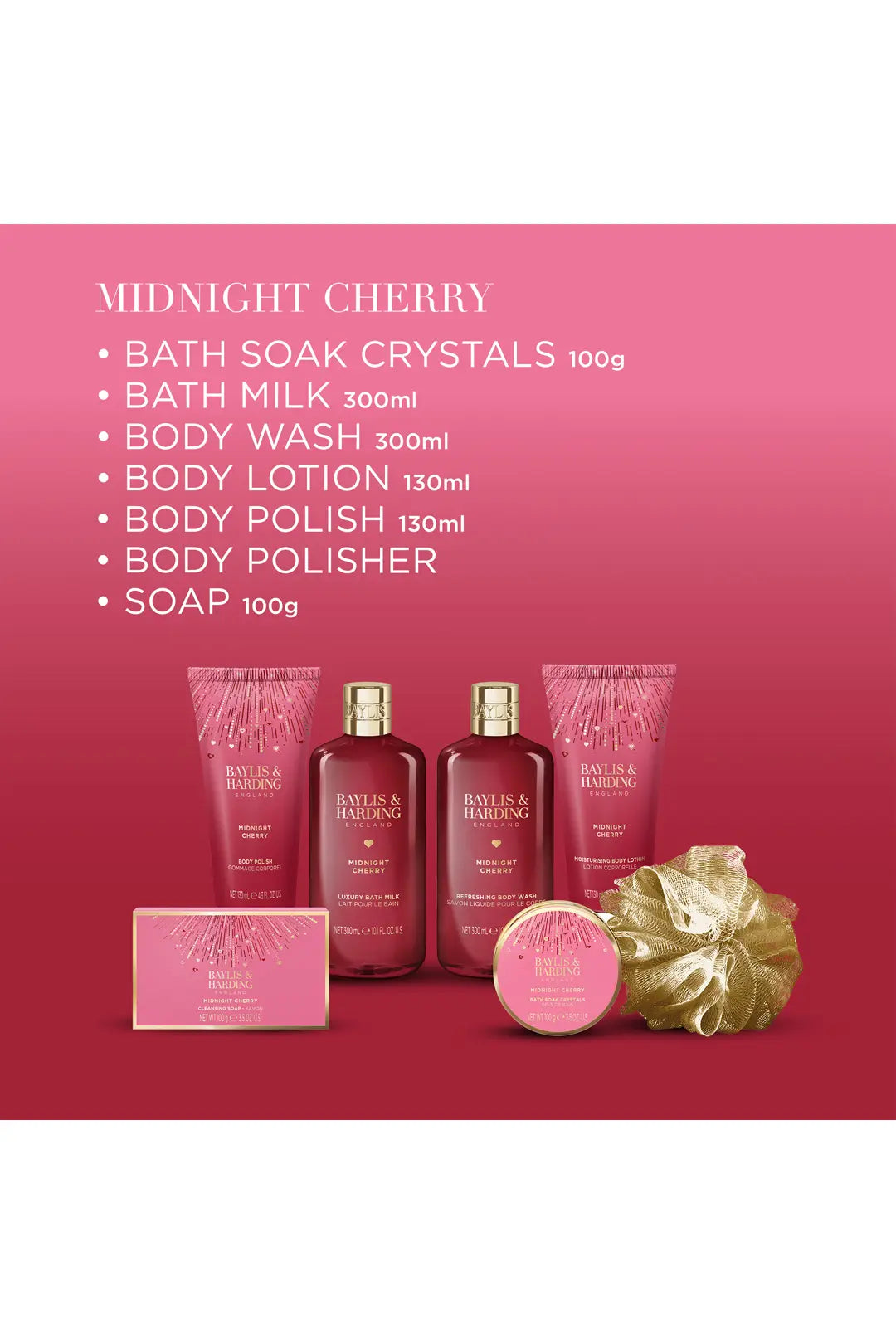 Baylis & Harding luxurious Midnight Cherry pamper collection