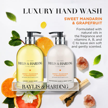 Luxury duo set in clear acrylic display rack by Baylis & Harding