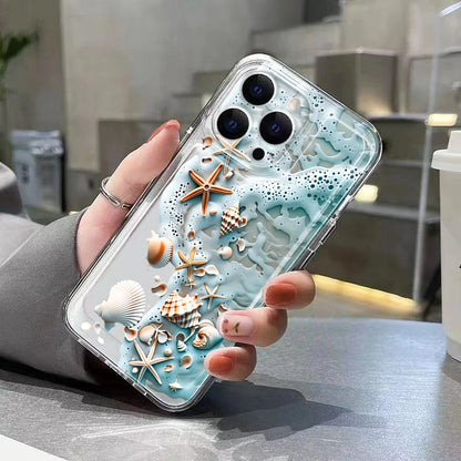 Clear ocean shell protective cover for Samsung phones