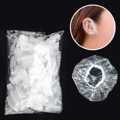Hair colouring accessories with disposable ear covers