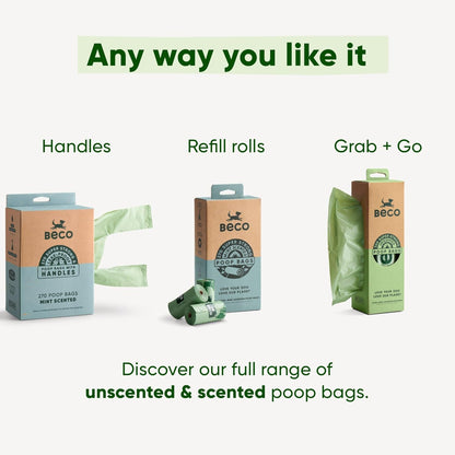 Beco dog poop bags refill rolls – 270 unscented and scented
