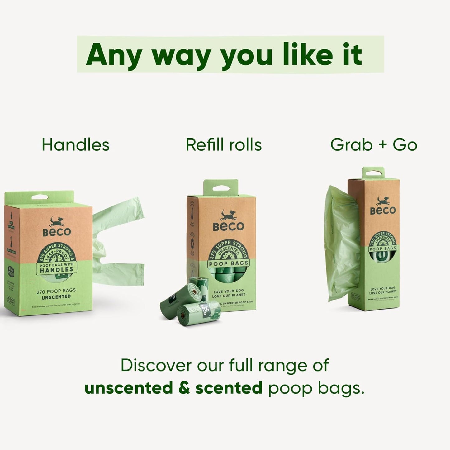 Beco dog poop bagsconvenient and easy to carry.