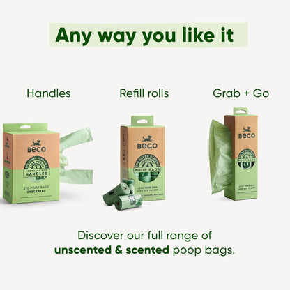 Beco dog poop bagsconvenient and easy to carry.