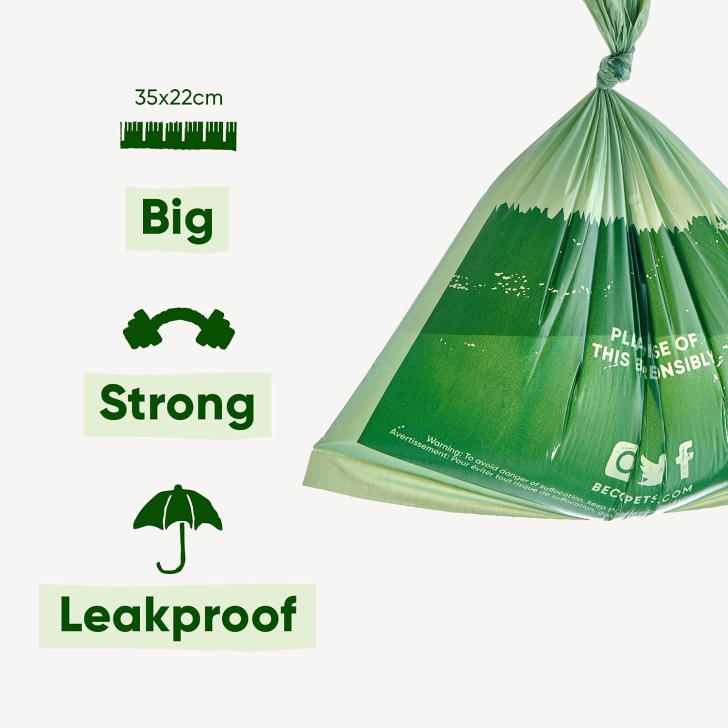 Leakproof and thick Beco poop bags for safe and secure waste disposal