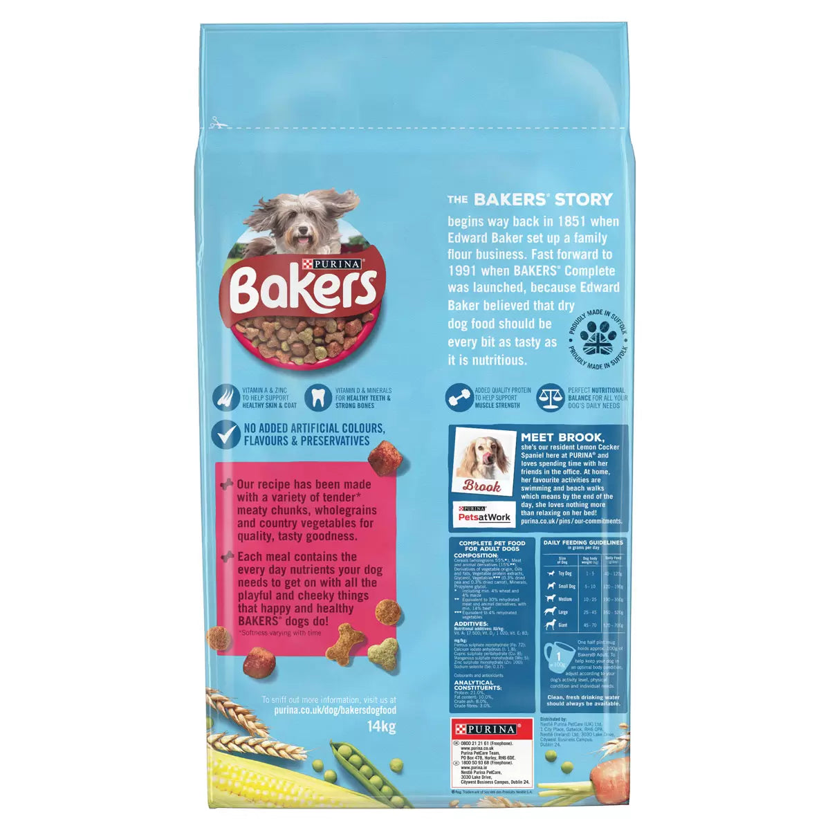 Complete dry dog food with beef and wholesome vegetables