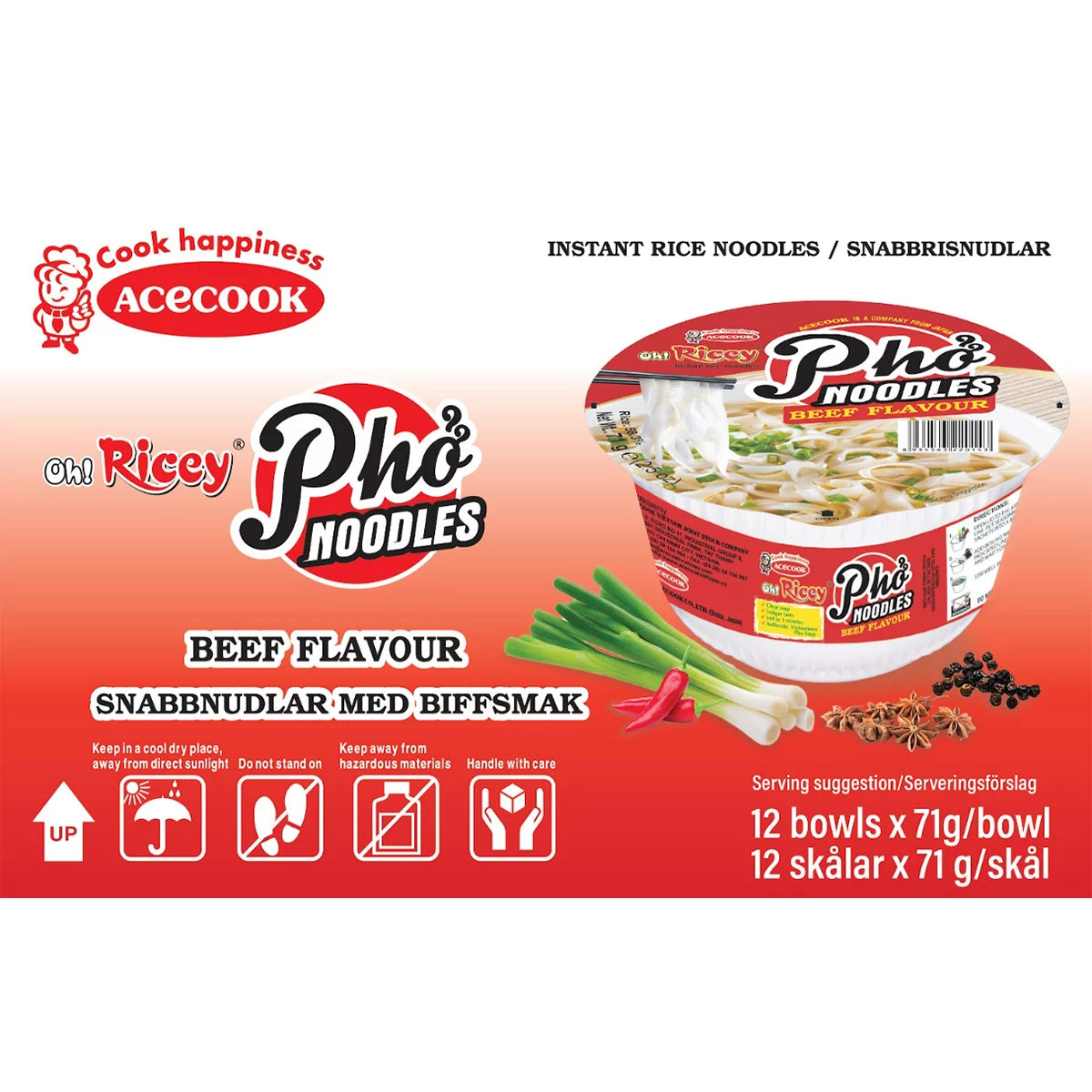Quick instant pho noodle soup ready in minutes