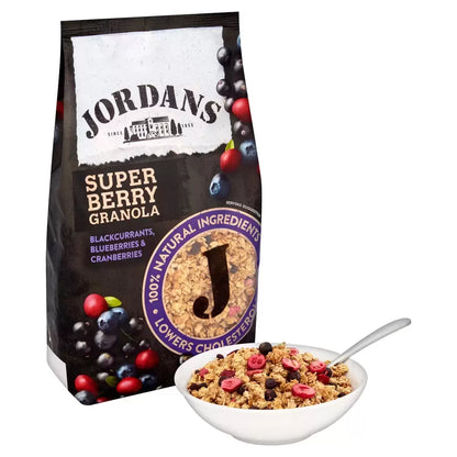 Crunchy granola with berries almonds and wholegrain oats