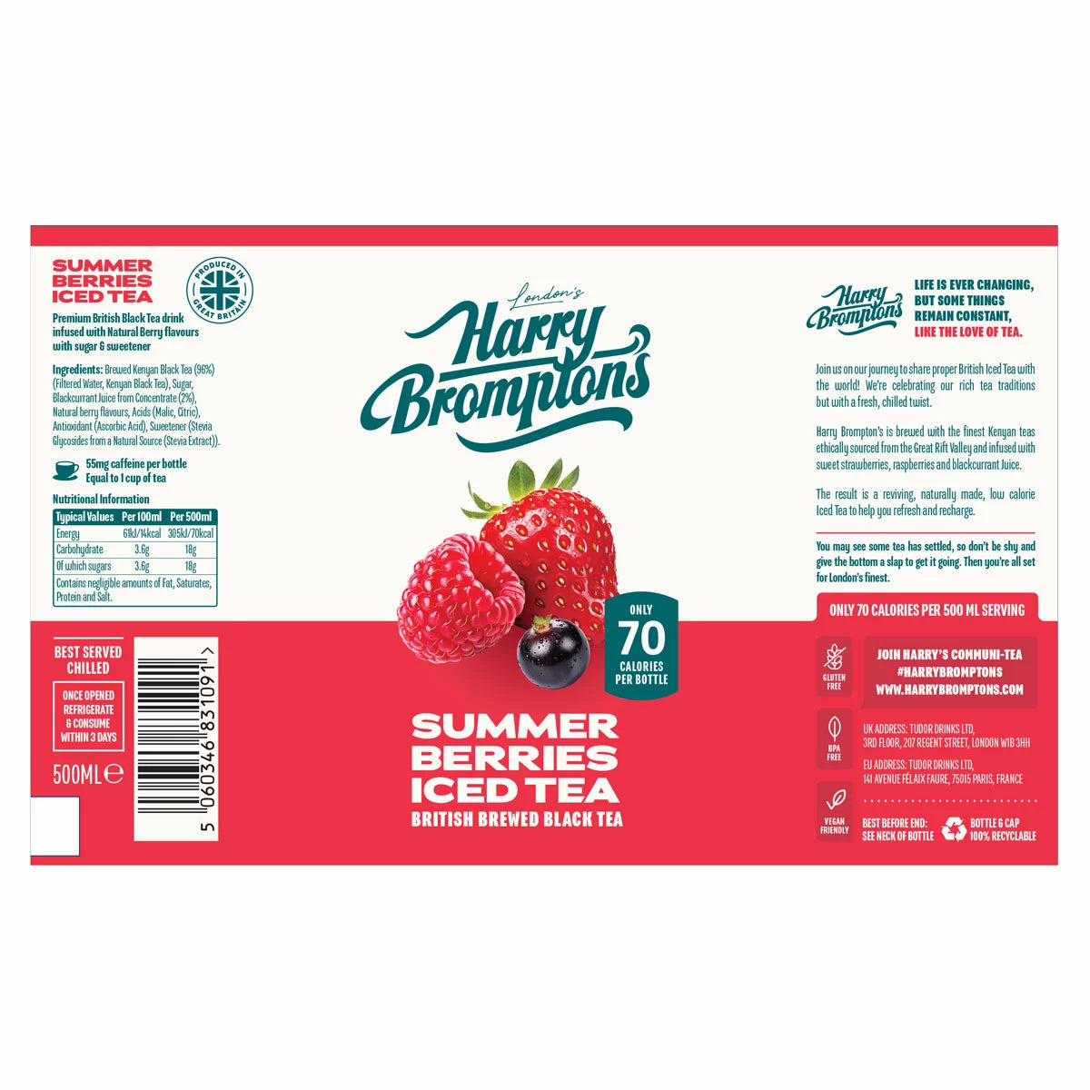 Berry flavoured iced tea made with Kenyan black tea
