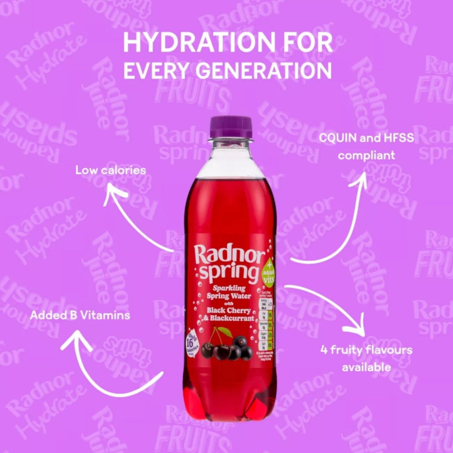 Blackcurrant flavoured hydration drink