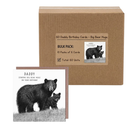 Big Bear Hugs daddy birthday cards 60 total bulk pack