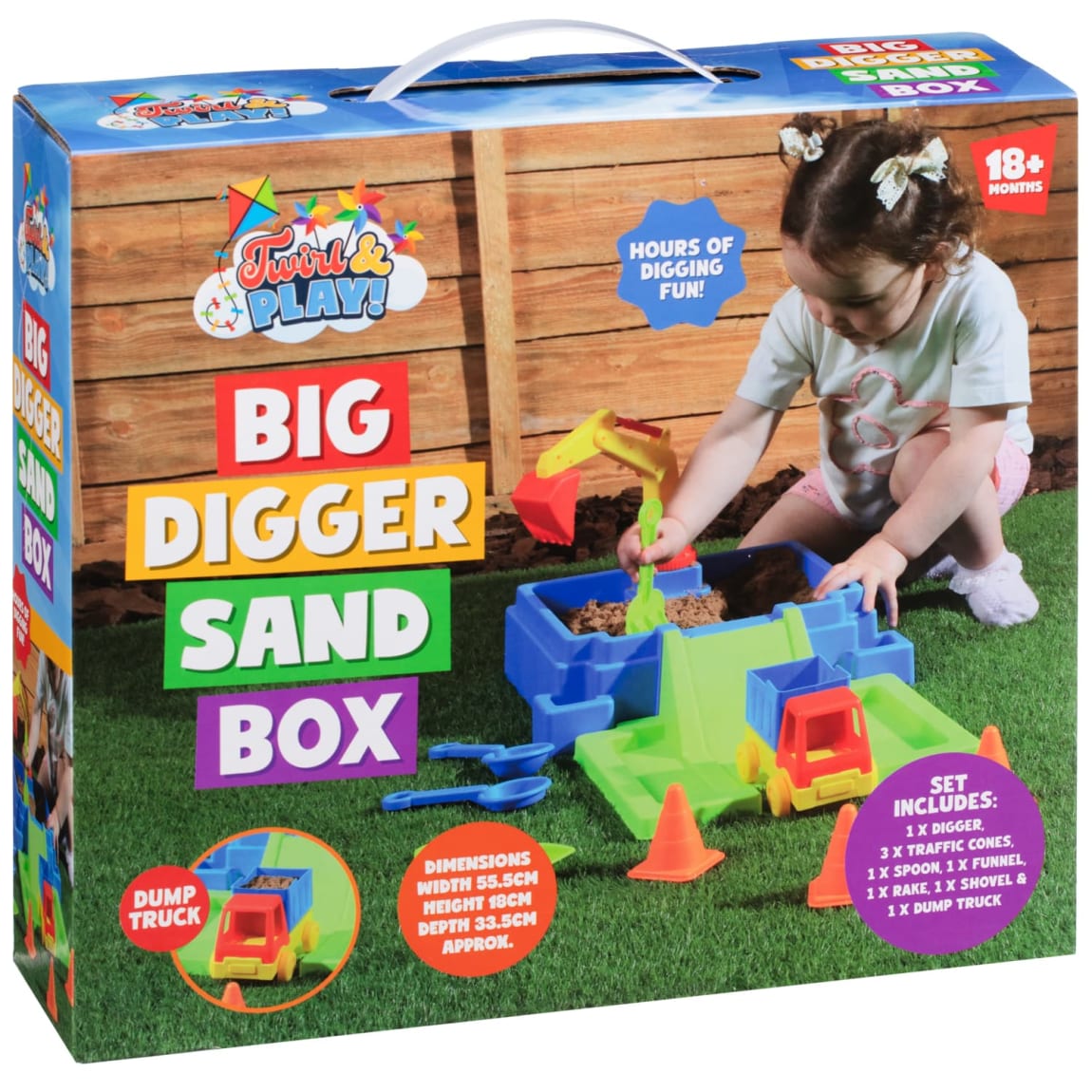 Big Digger sand box construction play set for children