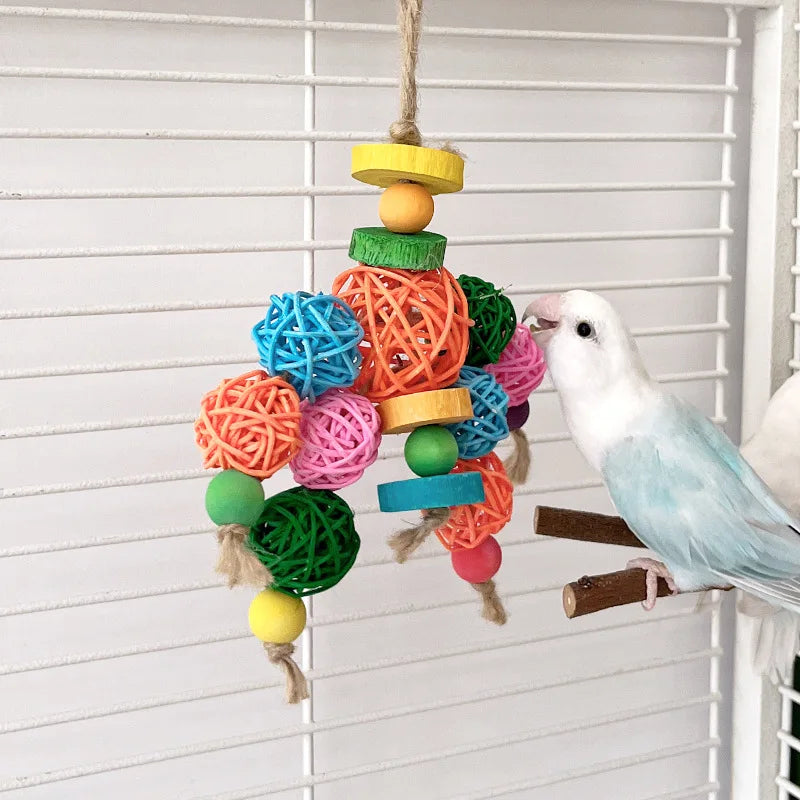 Bird enrichment toy rattan ball for cockatiels parakeets budgies