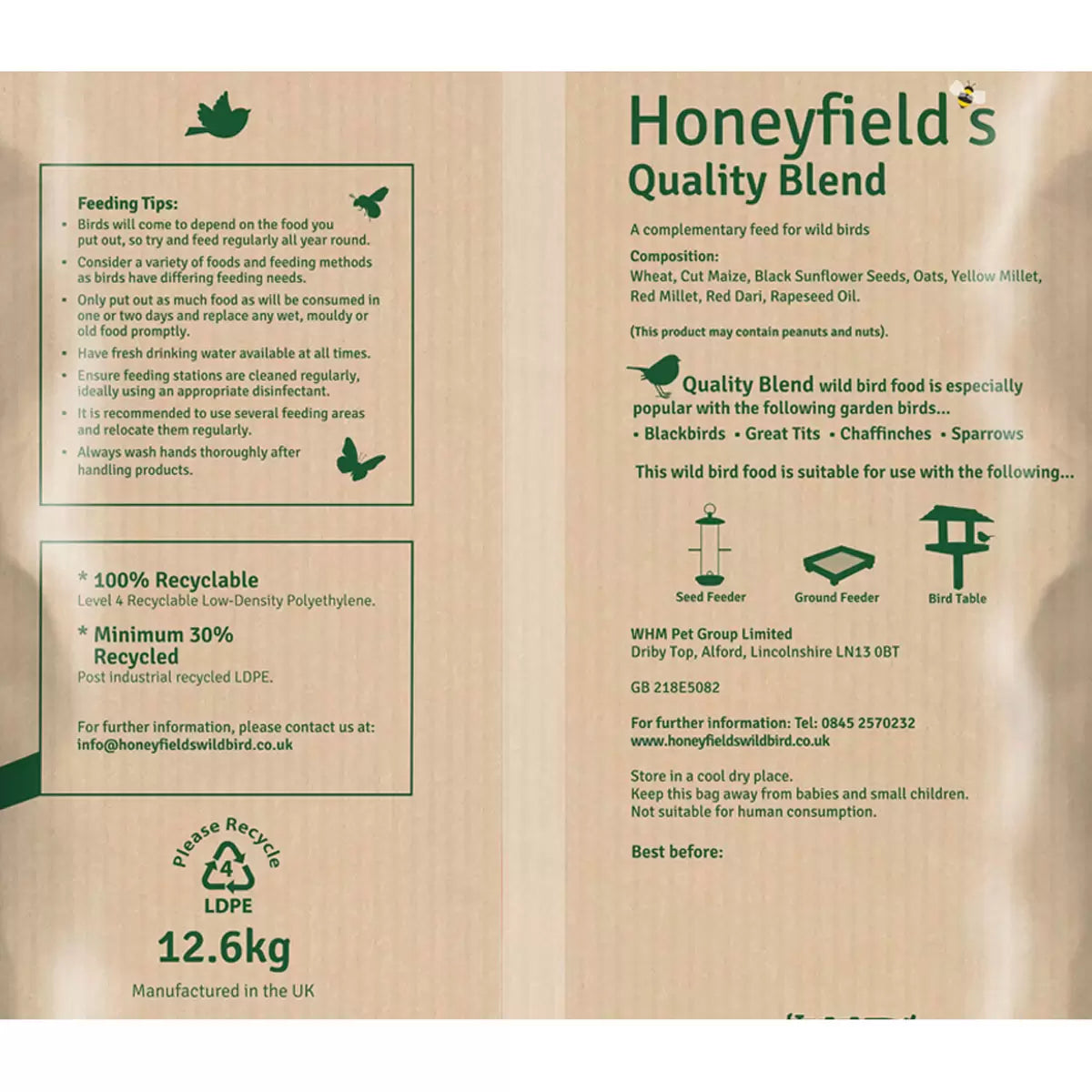 Premium bird food mix popular with blackbirds and sparrows