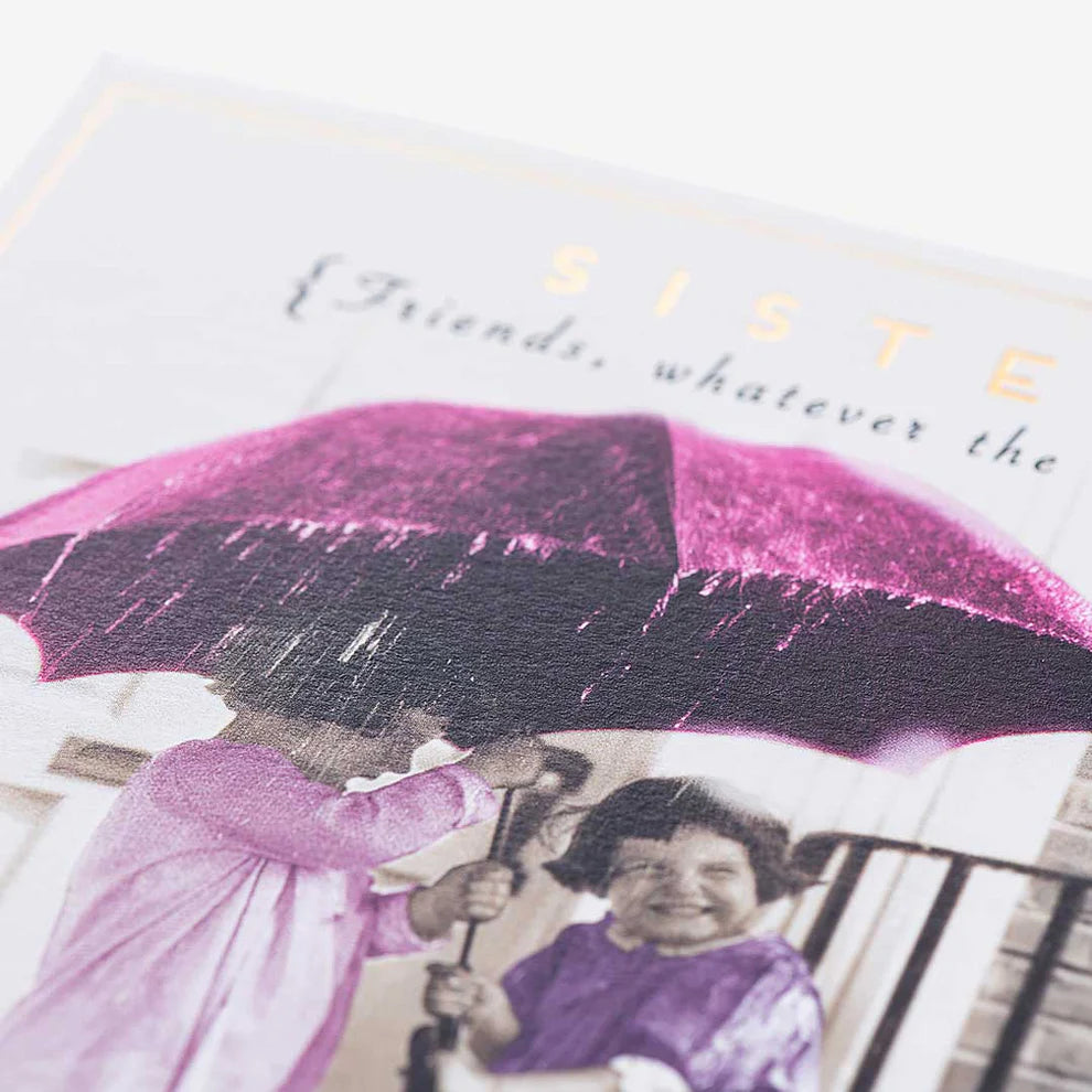 Warm birthday message card for sister