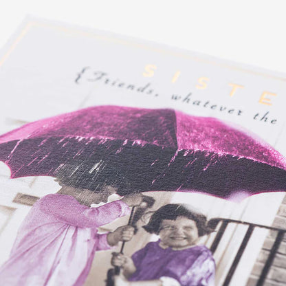 Warm birthday message card for sister