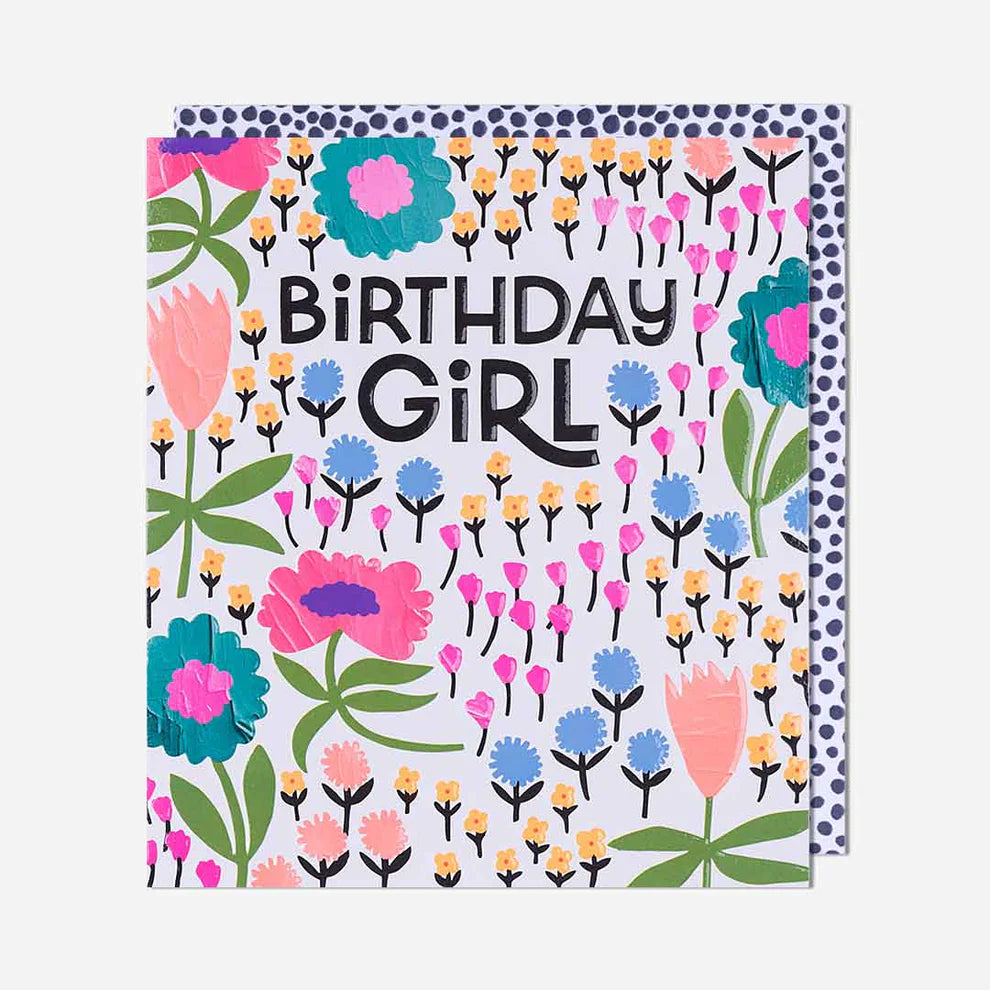 Birthday Girl Ditsy Birthday Card, a charming birthday greeting card for daughter, perfect for those searching for greeting cards near me.