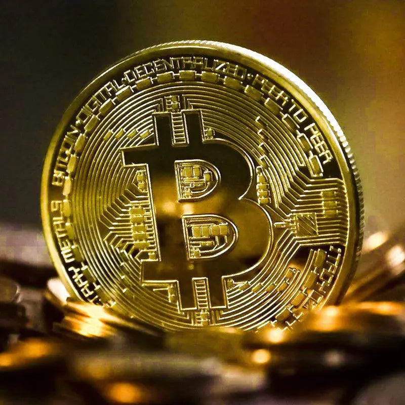 Gold plated Bitcoin-inspired metal collectible