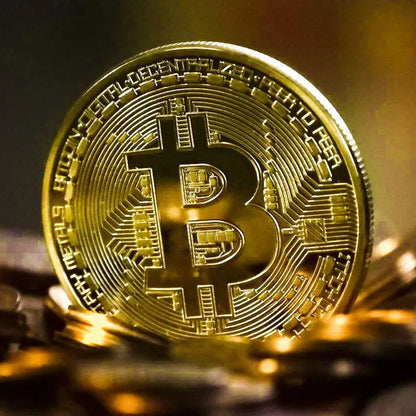 Gold plated Bitcoin-inspired metal collectible