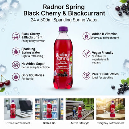 Black cherry sparkling spring water bottles