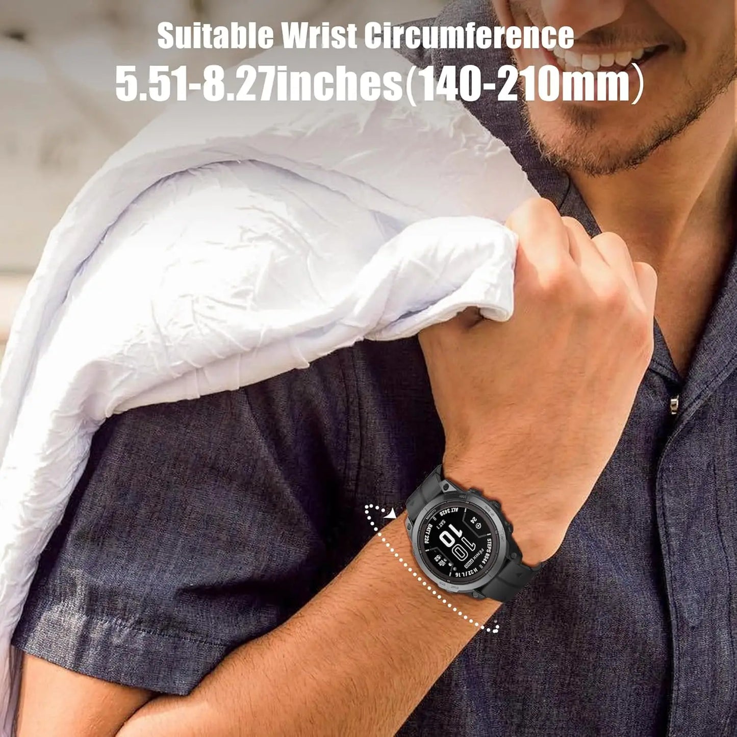 Comfortable leather Garmin watch strap