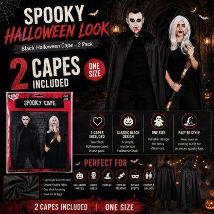 Black Halloween fancy dress cape