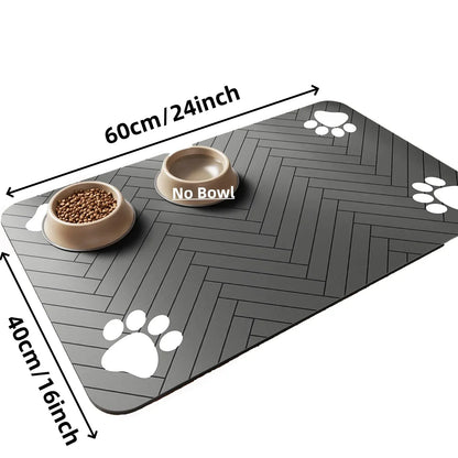 Absorbent waterproof pet feeding mat for dogs and cats with non-slip rubber backing – product view 12