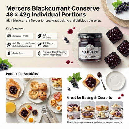Mercers individual blackcurrant conserve portions