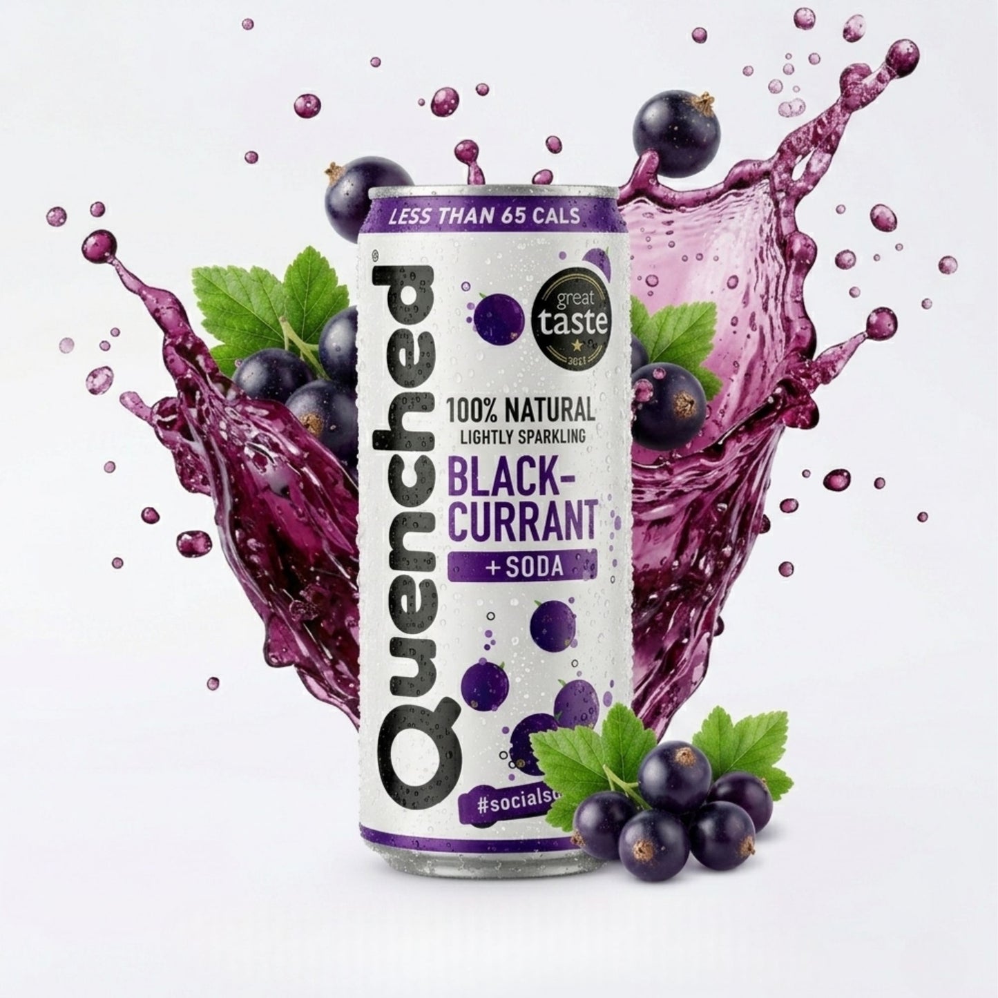 Quenched Blackcurrant Soda 24 Pack 330ml Drinks