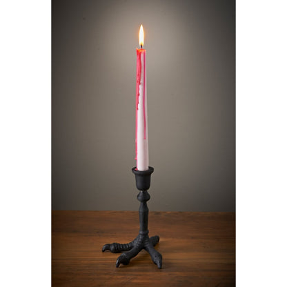Bleeding Taper Candles 4pk with red wax for spooky Halloween décor