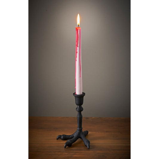 Bleeding Taper Candles 4pk with red wax for spooky Halloween décor