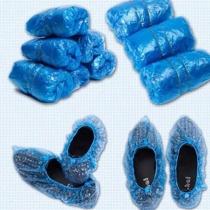 Blue disposable overshoes for everyday shoe protection