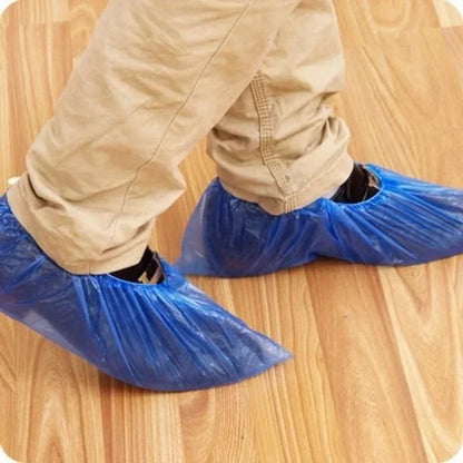 Blue shoe covers for cleaning and dust protection