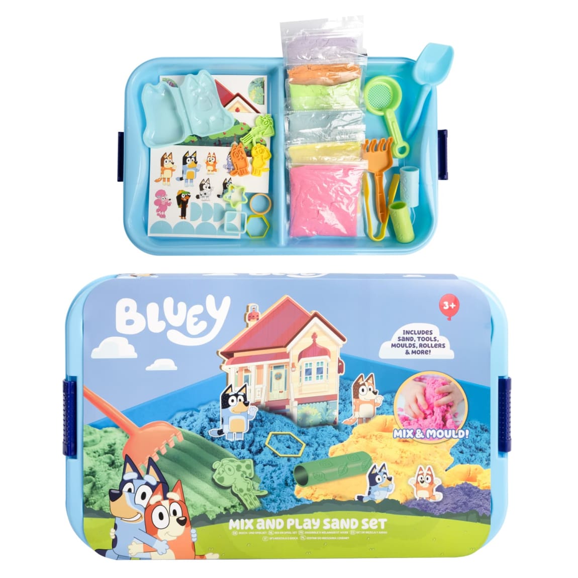 Kids Bluey themed sensory sand activity toy set