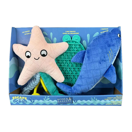 Bone & Barkers ocean dog toys 3 pack interactive set