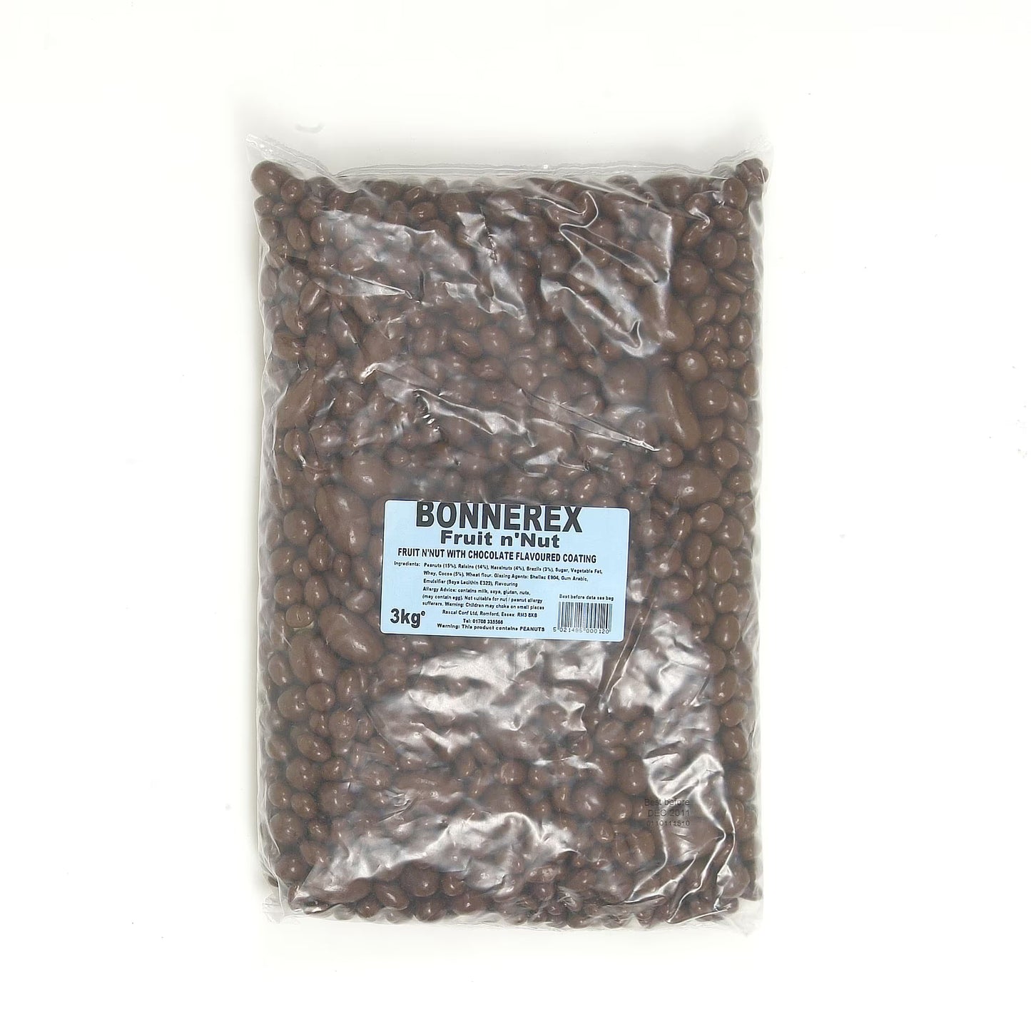 Bonnerex chocolate covered fruit and nut bulk 3kg bag