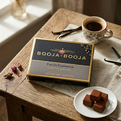 Smooth cocoa dusted champagne flavoured truffles