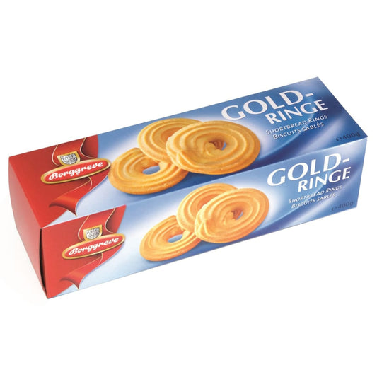 Borggreve Shortbread Rings 400g pack of buttery golden biscuits